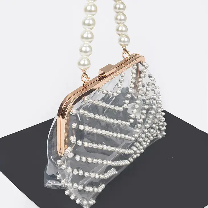 Thumbnail: Clear Pearl Clutch Handbag