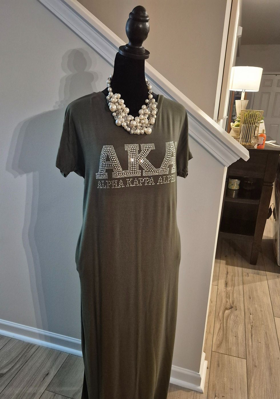 Thumbnail: Olive Green Sequin Long Maxi Dress