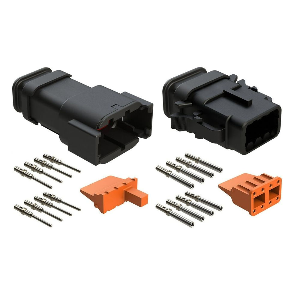 8 Cavity Receptacle and Plug Complete Kit, Strain Relief, Key B, Black BLK BK. Strain Relieved with heat shrink boot lip or boot from Prowire USA. 8 Position, way, cavity. Useful for inline connections of up to 7.5 amps continuous each cavity. Amphenol ATM ATM08-N comparable to Deutsch DTM DTM08-N. Cost effective solution for automotive, racing, and motorsport wiring connectors. Lightweight engineered plastic electrical connector kit.