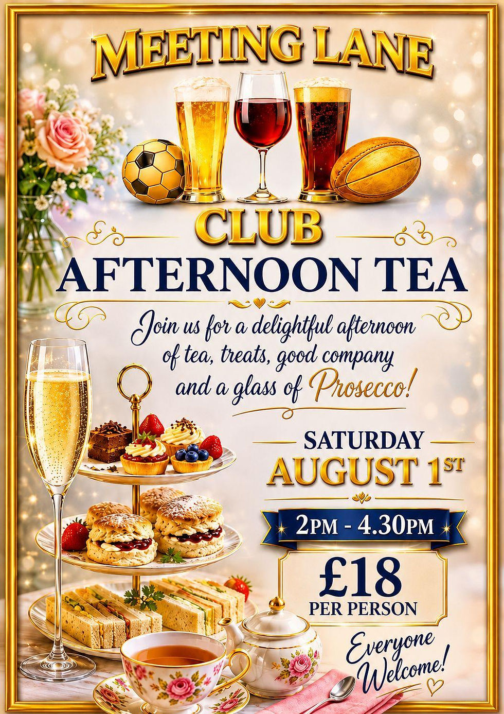AFTERNOON TEA - £18 p/p