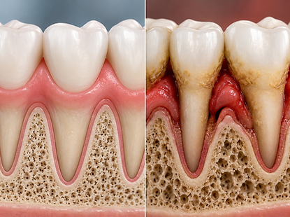 Diş eti hastalığı ve periodontal kemik kaybı görseli