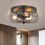 Thumbnail: 15.74" Metal Ceiling Light Cage Flush Mount Industrial Vintage Style 3-Light Ru