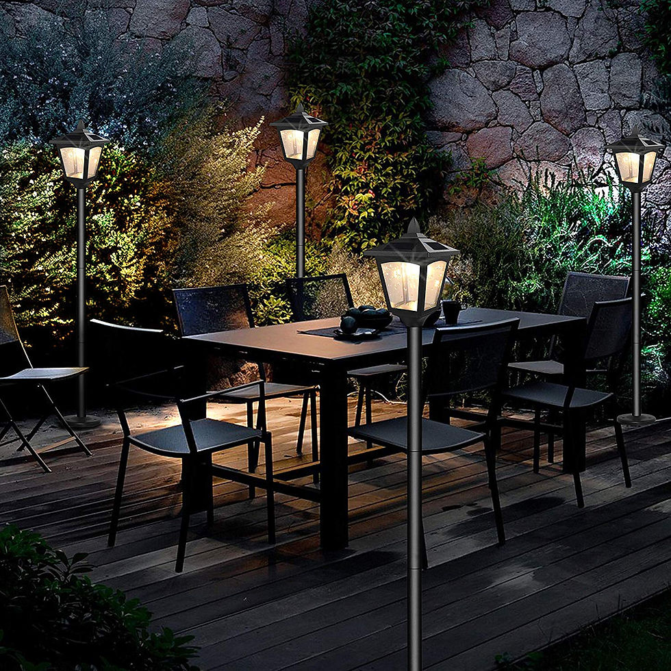 Thumbnail: 42" Mini Street Vintage Outdoor Garden Triple Solar Lamp Post Light Lawn - Adju