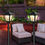 Thumbnail: 42" Mini Street Vintage Outdoor Garden Triple Solar Lamp Post Light Lawn - Adju