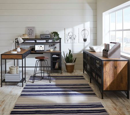 Thumbnail: Better Homes & Gardens Lindon Place TV stand for TVs up to 70", Vintage Oak Fin