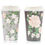 Thumbnail: 48 Pack Vintage Floral Paper Insulated Coffee Cups with Lids, 4 Designs, 16 Oun