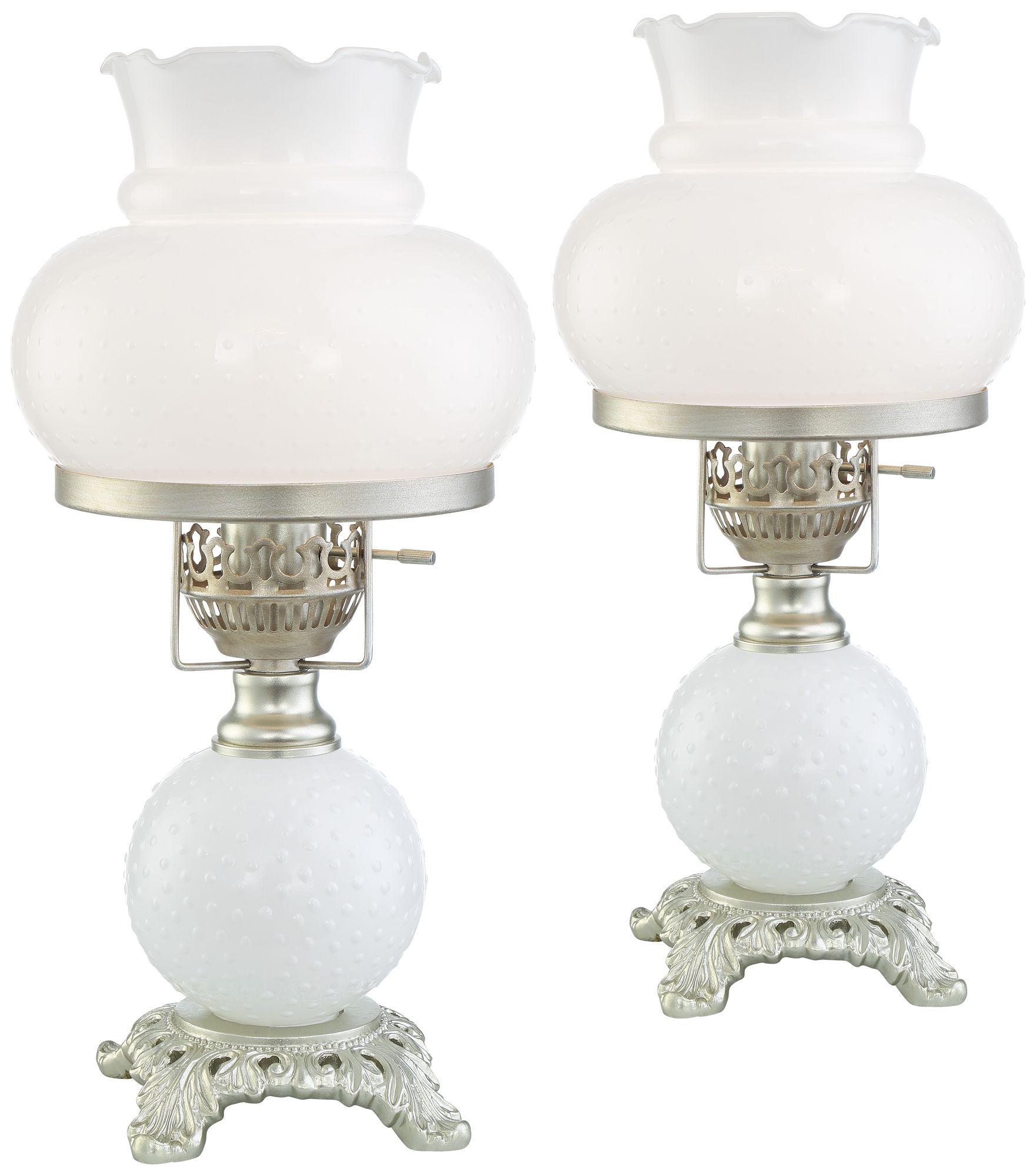 Regency Hill Traditional Vintage Hurricane Accent Table Lamps 16" High Set of 2