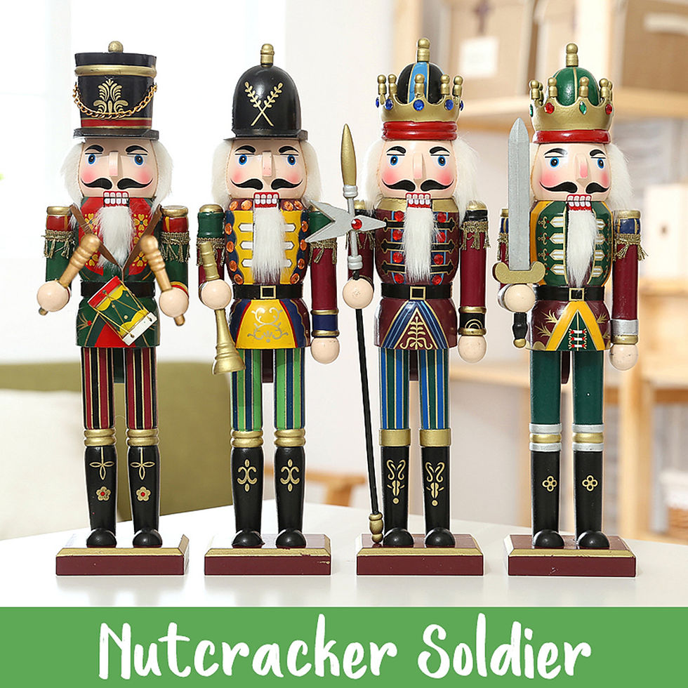 Thumbnail: 12/14/15 Inch Wooden Nutcracker Doll Soldier Vintage Handcraft Home Desktop Dec