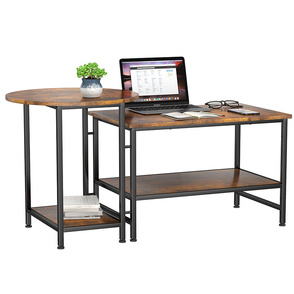 Thumbnail: Dulcii 2 in 1 Detachable Industrial Round Coffee Table, Vintage Living Room End