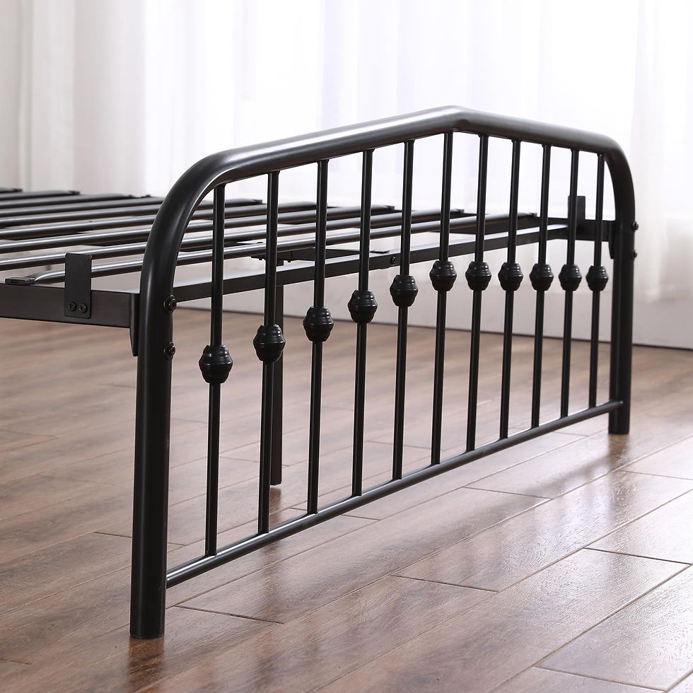 Thumbnail: Ktaxon Vintage Style Platform Metal Bed Frame Foundation Headboard Footboard He