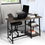 Thumbnail: FurnitureR L-Shaped Corner Computer Desk with Open Shelves Wood and Metal, Vint