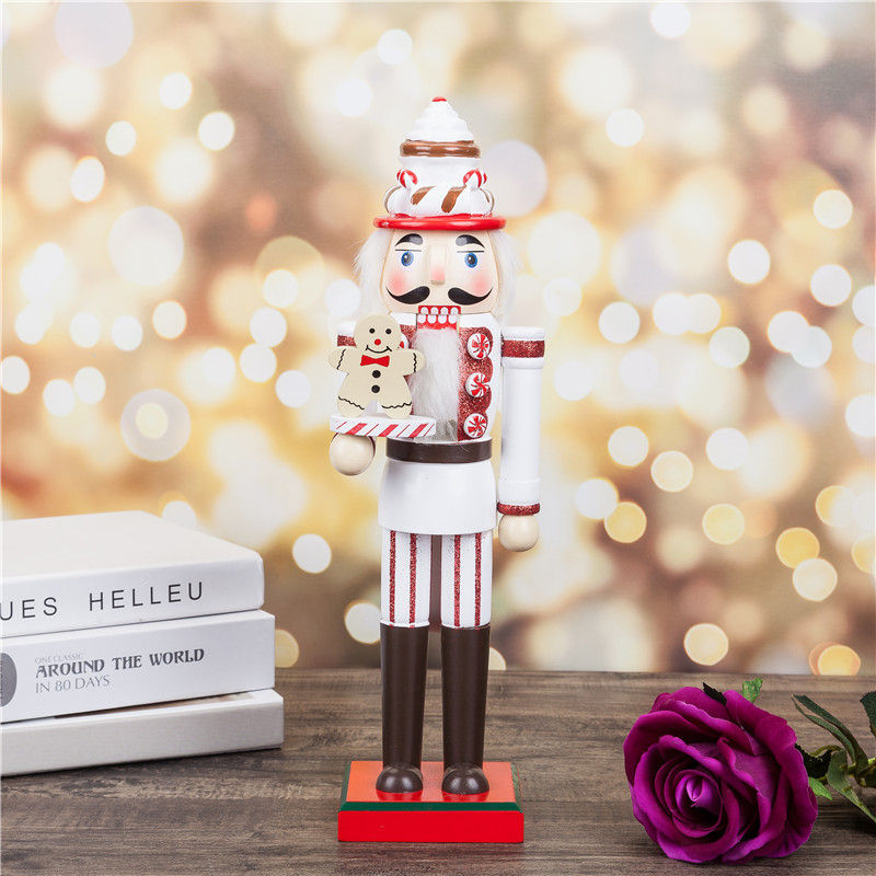 Thumbnail: 12/14/15 Inch Wooden Nutcracker Doll Soldier Vintage Handcraft Home Desktop Dec