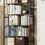 Thumbnail: 3-6 Tier Adjustable Tall Etagere Bookcase, Bamboo Standing Bookshelf, Vintage B