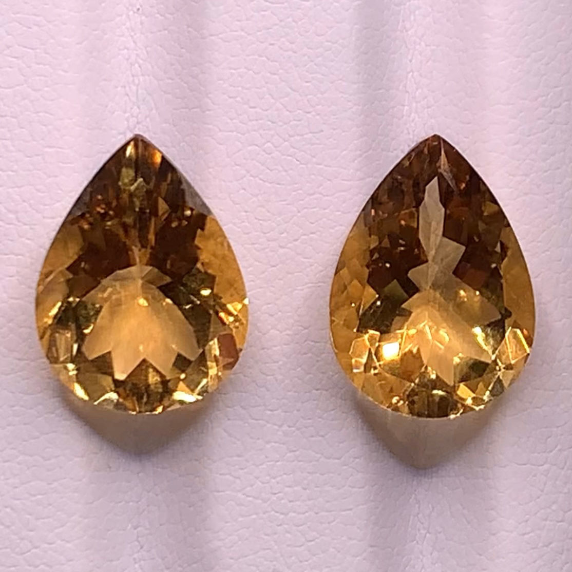 14 Carats Natural Citrine Pair (2 Pcs)