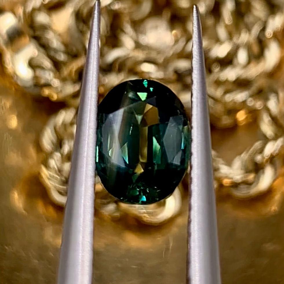 Thumbnail: 1.03Ct Natural Rare Teal Bi Color Sapphire