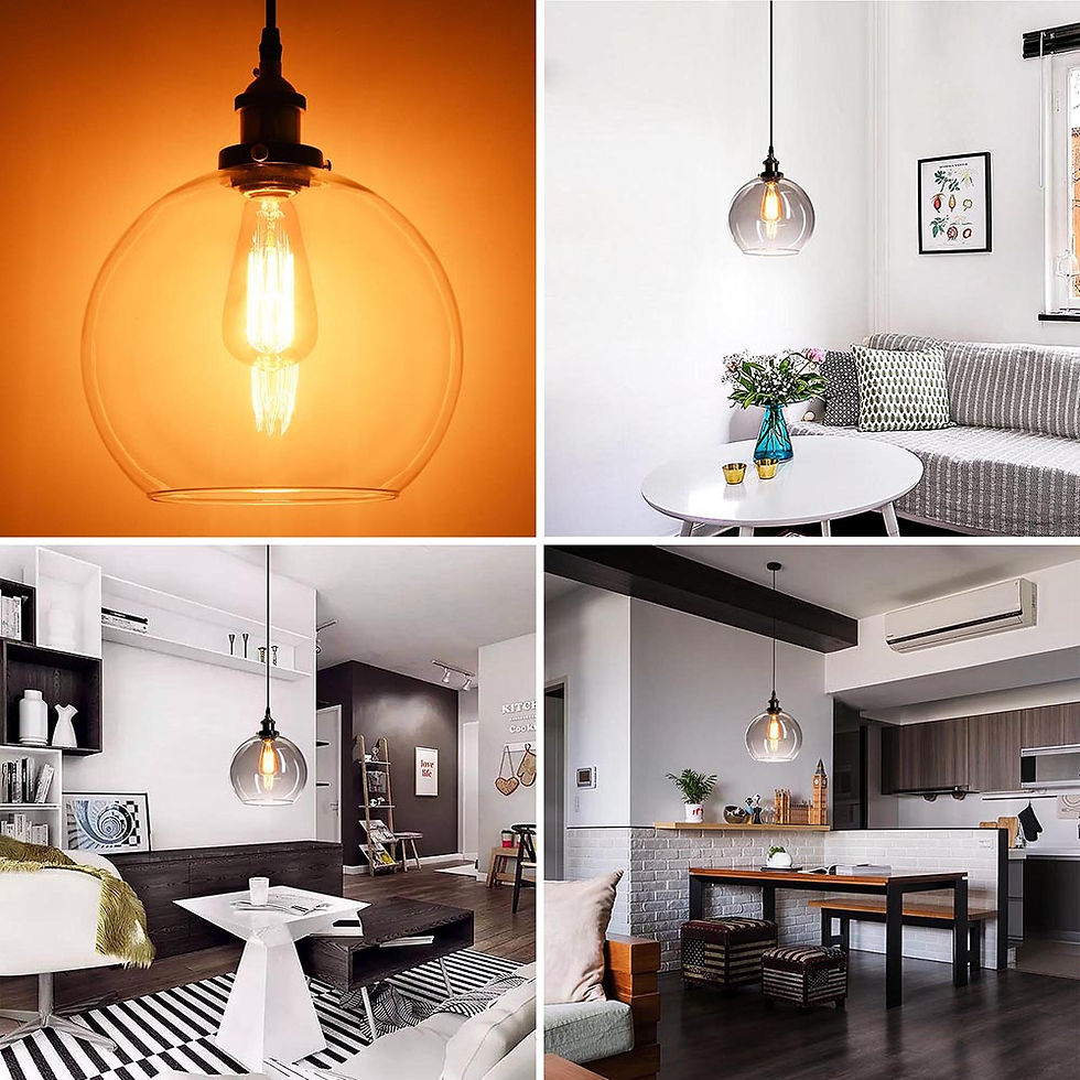 Thumbnail: Vintage Industrial 9.8" Ball Shape Glass Ceiling Light Pendant