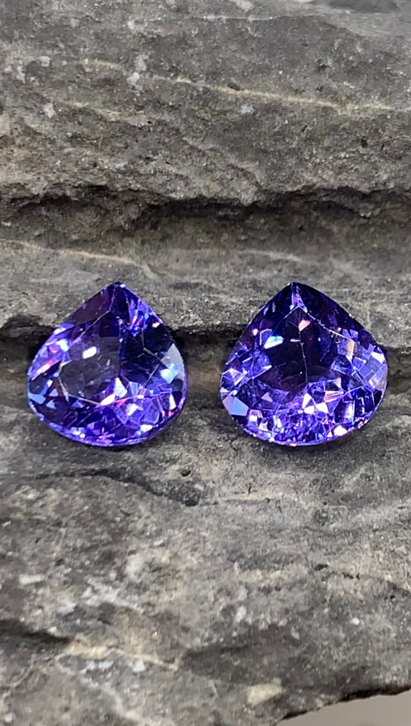 Thumbnail: 3.57Ct Natural Rare Exquisite Tanzanite Pair
