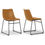 Thumbnail: Set of 2 Adan Iron Frame Vintage Cappuccino Faux Leather Dining Chair
