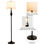 Thumbnail: Gymax 3-Piece Lamp Set 2 Table Lamps 1 Floor Lamp Matt Black Vintage Home Bedro