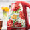 Thumbnail: The Pioneer Woman Vintage Floral/Red Electric Kettle, 1.7-Liter