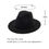 Thumbnail: Yesbay Vintage Felt Wide Brim Bowler Fedora Hat Winter Floppy Women Cap Black