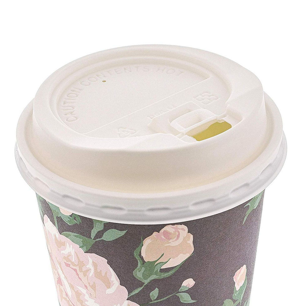 Thumbnail: 48 Pack Vintage Floral Paper Insulated Coffee Cups with Lids, 4 Designs, 16 Oun