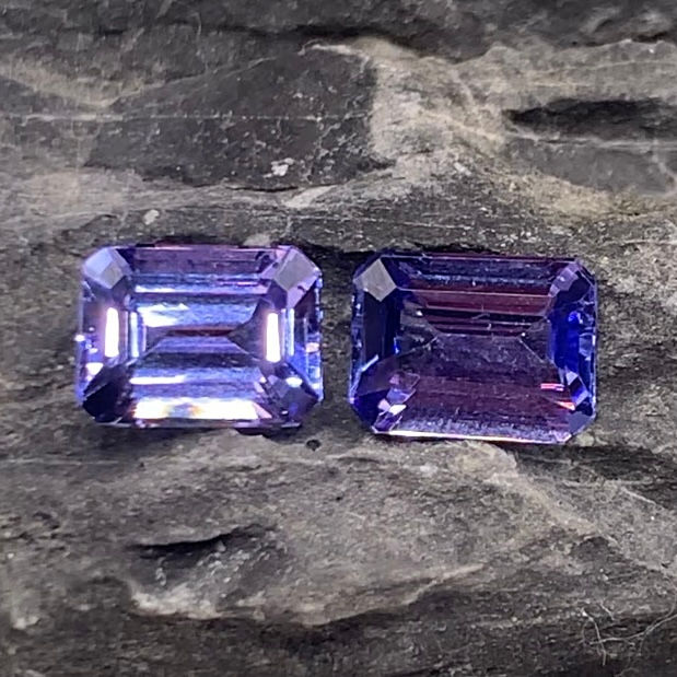Thumbnail: 3.67Ct Natural Purplish Blue Tanzanite Pair