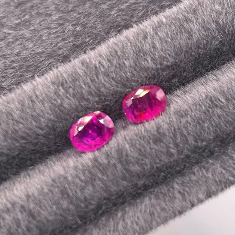 Thumbnail: Earth Mined 2Ctw Natural Unheated Ruby Pair From Afghanistan 