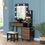 Thumbnail: Tribesigns Makeup Vanity Table with Lighted Mirror, Vintage Makeup Dressing Tab