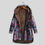 Thumbnail: Women Vintage Loose Hooded Coat Floral Printed Fleeces Lining Buttoned Plus Siz