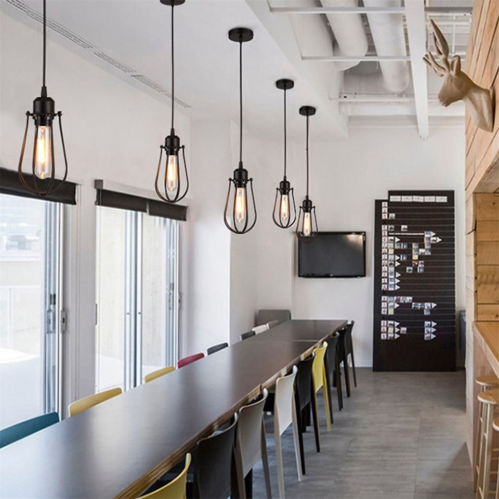 Thumbnail: Vintage Industrial Metal Lowell Cage Pendant Light Ceiling Lamp Lighting Fixtur