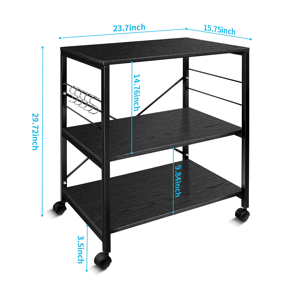 Thumbnail: Cheflaud Kitchen Microwave Cart, 3-Tier Kitchen Utility Cart Vintage Rolling Ba