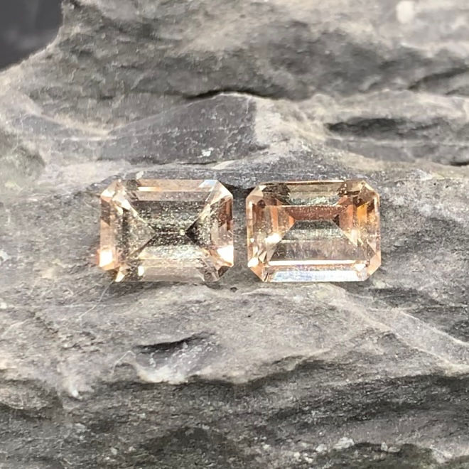 Thumbnail: 4Ctw Natural Unheated Imperial Topaz Pair