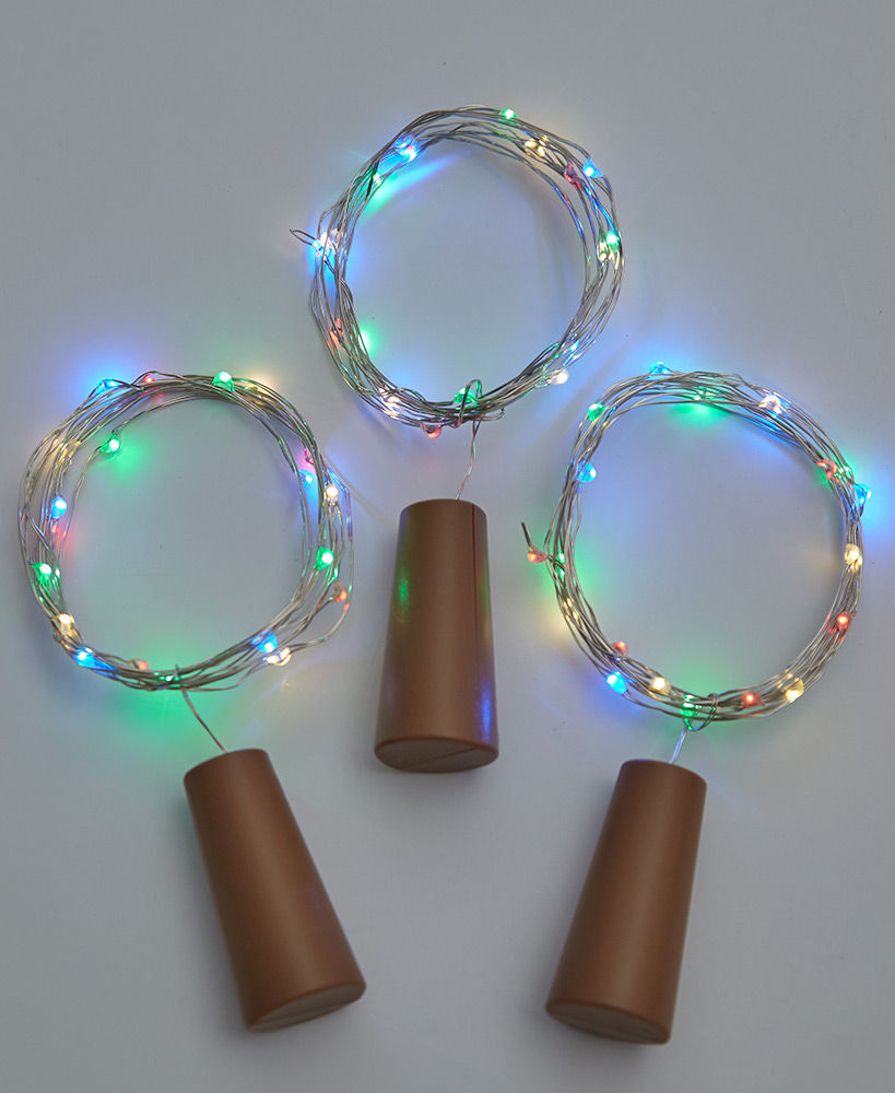 Thumbnail: Sets of 3 Wine Bottle Stopper String Lights