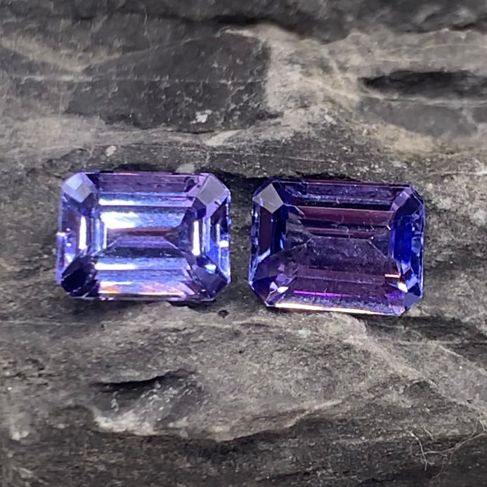 Thumbnail: 3.67Ct Natural Purplish Blue Tanzanite Pair