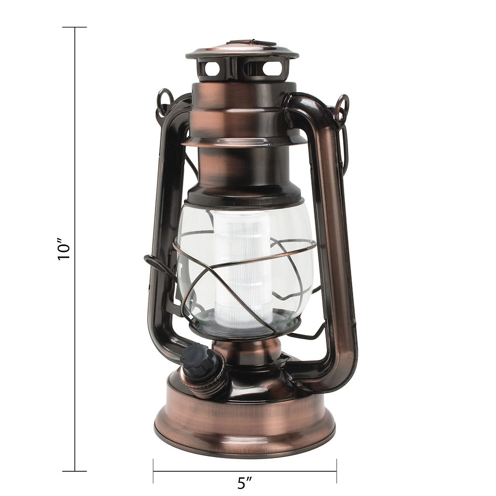 Thumbnail: Northpoint Vintage Style Copper Hurricane Lantern with 12 LED's and 150 Lumen L