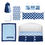 Thumbnail: Pam Grace Creations Race cars 10 Piece Crib Bedding Set / Navy Blue and Baby Bl