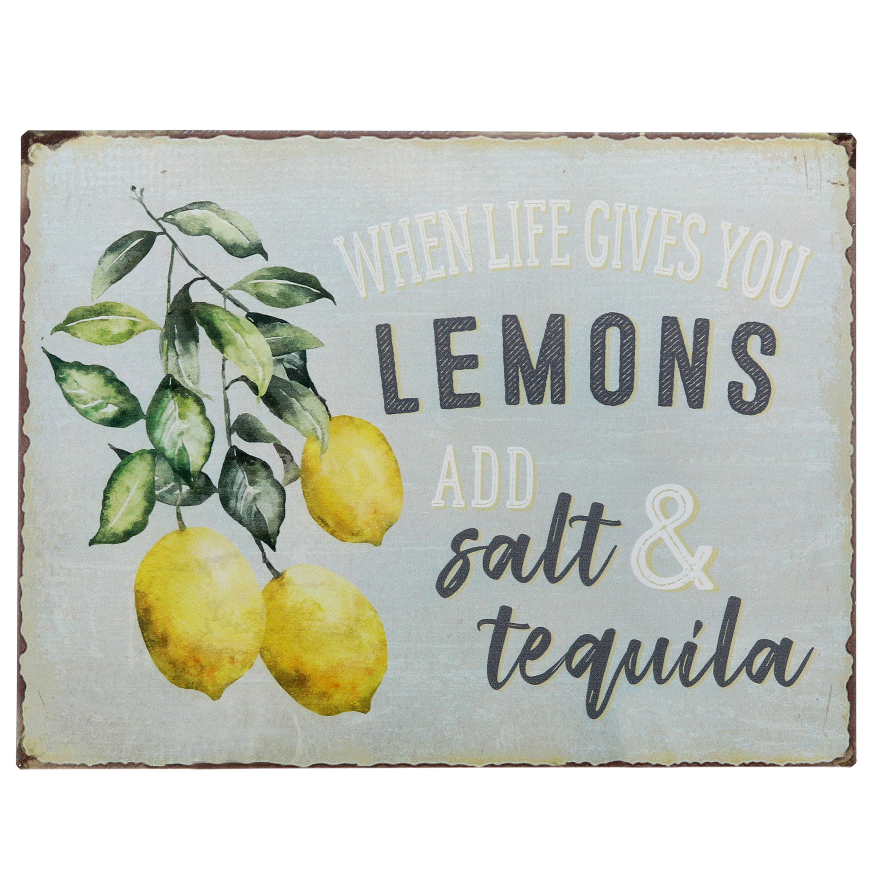 Barnyard Designs When Life Gives You Lemons Add Salt & Tequila Funny Retro Vint