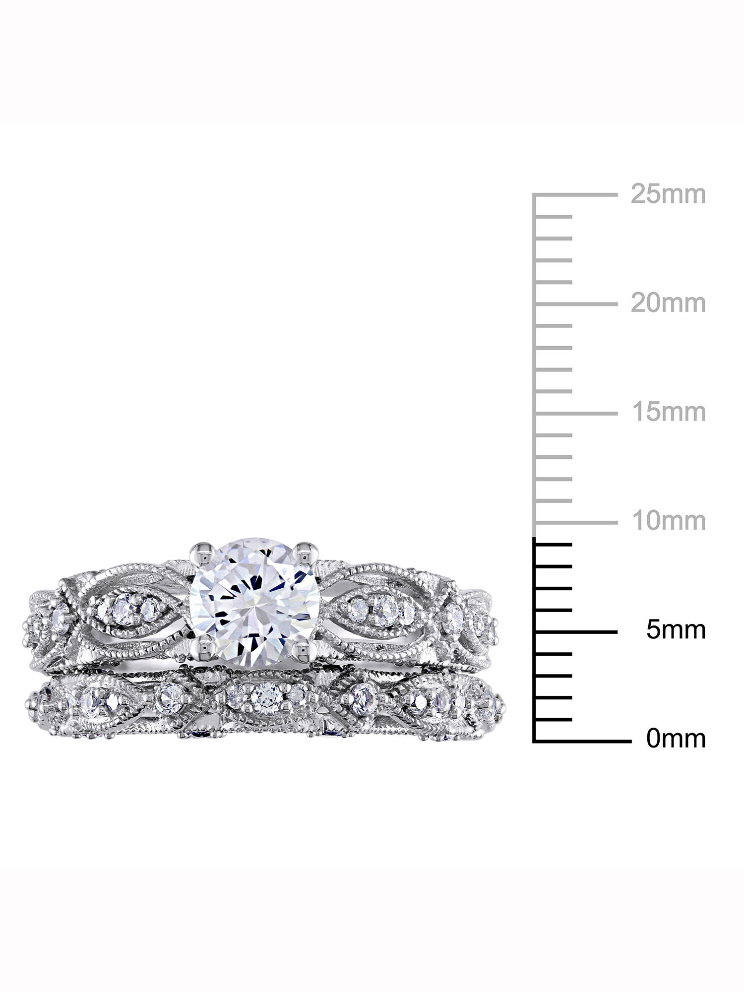 Miabella 1-3/4 Carat T.G.W. Created White Sapphire and 1/10 Carat T.W. Diamond 