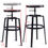 Thumbnail: Costway Set of 2 Vintage Bar Stool Adjustable Wood Metal Design Pub Chairs Indu