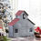 Thumbnail: Holiday Time Red Metal Barn Christmas Table Top Decoration, 6" x 13"