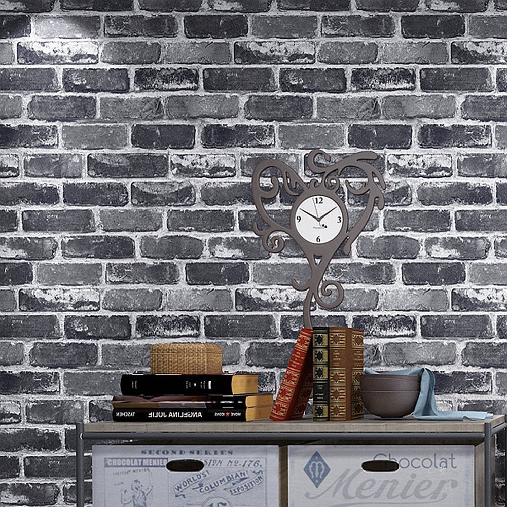 Flat Faux Brick Stone Wallpaper Roll 3D Effect Blocks Vintage Home Decoration G