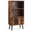 Thumbnail: Gymax 2-Tier Retro Bookcase Bookshelf w/3 Compartment&2 Doors Industrial Cabinet