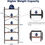 Thumbnail: 5-Tier Tall Bookcase Rustic Wood and Metal Standing Bookshelf Industrial Vintag