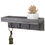 Thumbnail: MyGift Vintage Grey Wood Wall Mounted Entryway Shelf with 4 Hooks