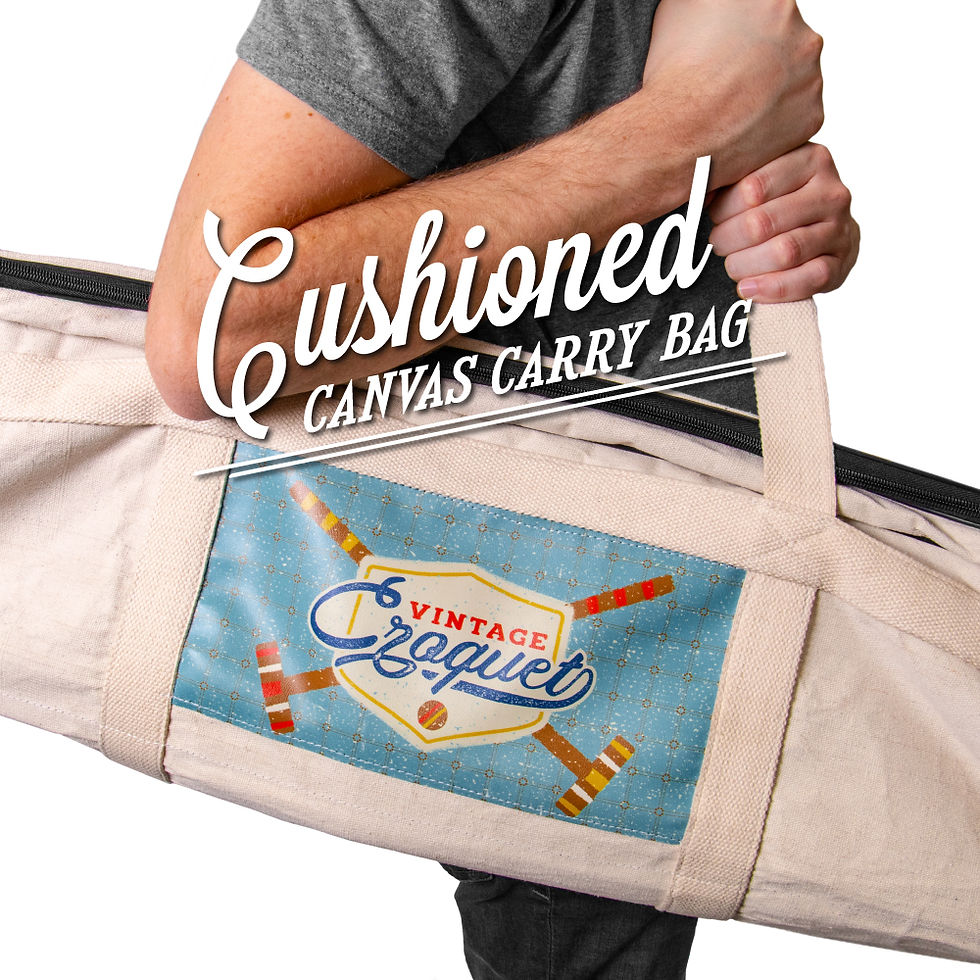 Thumbnail: Crown Sporting Goods Vintage Wood Premium Croquet Set, 4-player Outdoor Backyar