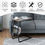 Thumbnail: Gymax C-shaped End Side Sofa Table Vintage Accent Snack Laptop Tablet with Side