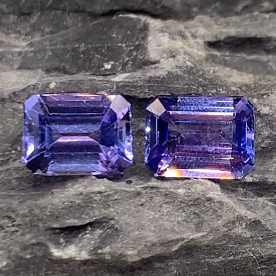 3.67Ct Natural Purplish Blue Tanzanite Pair