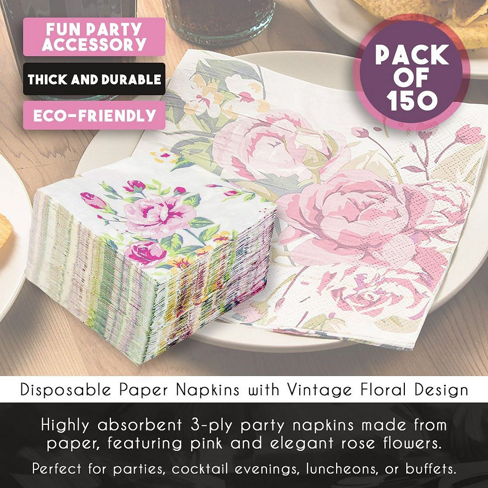 Thumbnail: Cocktail Napkins - 150-Pack Luncheon Napkins, Disposable Paper Napkins Vintage 