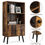Thumbnail: Gymax 2-Tier Retro Bookcase Bookshelf w/3 Compartment&2 Doors Industrial Cabinet